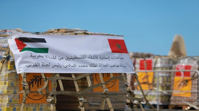 المغرب أول بلد يقوم بنقل المساعدات الغذائية للفلسطينيين عن طريق البر